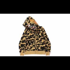 Bape brown men’s size small full zip hoodie